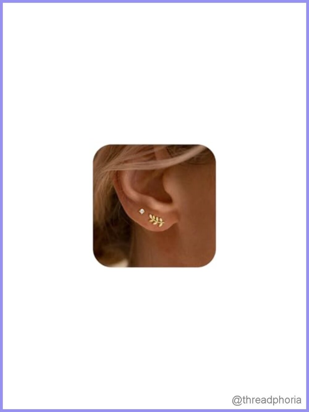14k Gold Plated CZ Huggie Hoop Cartilage Earrings Set Hypoallergenic